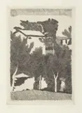 Giorgio Morandi, Paesaggio con tre alberi, 1931, etching on rame