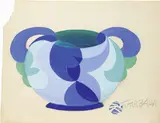 Giacomo Balla, Portafiori - Progetto, 1925, tempera on paper