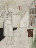 Franco Gentilini, Ragazza con bandiera e cattedrale
