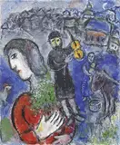 Marc Chagall, L'attente, 1975, oil on canvas board