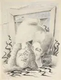 Alberto Savinio, Luigi XVI, 1931, pencil grassa on paper