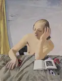 Felice Casorati, La giovanetta (con libro e anemoni)