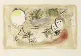 Marc Chagall, Le repos, 1968, lithograph a colori