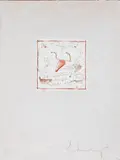 Claes Oldenburg, Strawberry Skull Bike Seat, 1975, acquatinta a colori on paper a mano con filigrana dell'artista