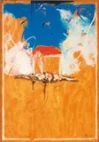 Casa di guardia by Mario Schifano, 1988, screenprint materica a enamel, offered Nov 2015