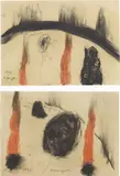 Arcangelo, Due opere su carta, 1993, Carboncino e pastello