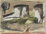 Mario Sironi, Paesaggio, mixed media on paper