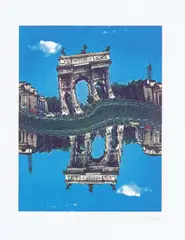 Pol Bury, Milan, collage on base litografica applicata on card