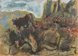 Mario Sironi, Paesaggio, mixed media on paper