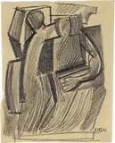 Figure by Mario Sironi, pencil on paper, offered Nov 2015