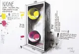 Fabrizio Plessi, Icone - Progetto per videoinstallazione ambientale, 2008, mixed media on paper applicata on panel