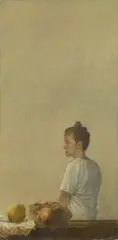 Giorgio Scalco, Ginni il pane la mela, 1982, oil on canvas