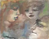 Figure by Mino Maccari, oil on canvas board, offered Nov 2015