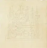 Fortunato Depero, Ciclista a San Romedio (Studio per dipinto)