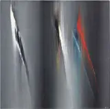 Ennio Finzi, Il verso del colore in nero-grigio, oil on canvas