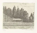 Giorgio Morandi, Campo di tennis ai Giardini Margherita a Bologna (lastra piccola)