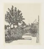 Giorgio Morandi, Paesaggio di Grizzana, 1932, etching on rame on paper India incollata