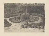 Giorgio Morandi, Il giardino di via Fondazza, 1924, etching on zinco