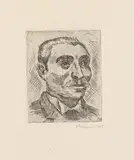 Giorgio Morandi, Ritratto di Torquato Raimondi, 1925, etching on rame