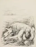 Fabrizio Clerici, Senza titolo, 1945, ink on card