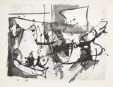 Afro Basaldella, Senza titolo, 1960, inchiostro on paper applicata on canvas