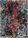 Mario Nigro, Senza titolo, 1957, oil on paper applicata on canvas