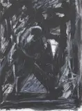 Emilio Vedova, Senza titolo, 1989, mixed media on paper applicata on canvas