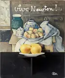 Ben Vautier, Vive Newton!, 1994, oggetti and mixed media on panel