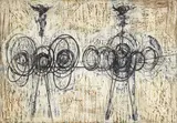 Roberto Crippa, Totem, 1953, oil and cera on faesite