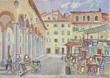 Mercatino delle pulci by Rodolfo Marma, 1985, oil on canvas, offered Oct 2015