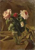 Giulio Salti, Rose, oil on cardboard