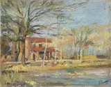 Federigo Severini, Casa fra gli alberi, 1956, oil on panel