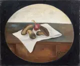 Achille Lega, Natura morta con funghi e cipolla