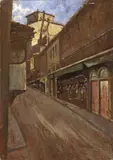 Ponte Vecchio by Carlo Passigli, oil on cardboard, offered Oct 2015