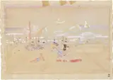 Moses Levy, Spiaggia, 1962, watercolour on paper