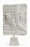 Donna affacciata alla persiana con due guanti appesi by Quinto Martini, Scultura in gesso a bassorilievo "stiacciato, offered Oct 2015