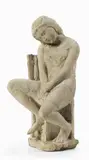 Donna che dorme su una sedia by Quinto Martini, 1945, Scultura in terracotta steccata, offered Oct 2015