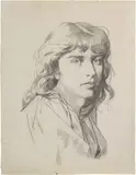 Carlo Corsi, Ritratto di giovane, charcoal on paper