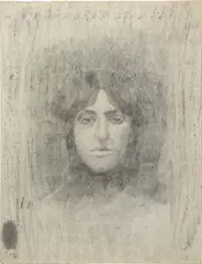 Apparizione by Carlo Corsi, charcoal on paper, offered Oct 2015