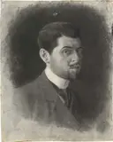 Carlo Corsi, Autoritratto con barba, 1903, charcoal on paper