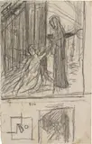 Studio per «La Pitié» di Mosca by Pierre Puvis de Chavannes, pencil on paper, offered Oct 2015