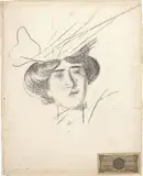 Giovanni Boldini, Testa femminile, charcoal on paper