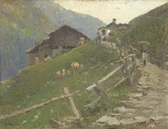 Lidio Ajmone, Frazione di Champoluc, oil on panel