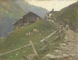 Lidio Ajmone, Frazione di Champoluc, oil on panel