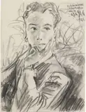 Paulo Ghiglia, Ritratto di Mauro Corsani, 1942, charcoal on paper