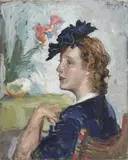 Paulo Ghiglia, Ritratto della signora Querci, oil on canvas