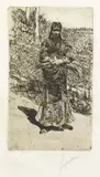 Erbaiola by Giovanni Fattori, etching on zinco, offered Oct 2015