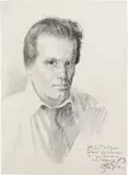 Paulo Ghiglia, Autoritratto, pencil on paper