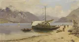 Silvio Poma, Lago di Como, oil on canvas