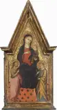 Madonna col Bambino tra i Santi Giovanni Battista e Caterina d'Alessandria by Bicci di Lorenzo, tempera a fondo oro on panel, offered Oct 2015